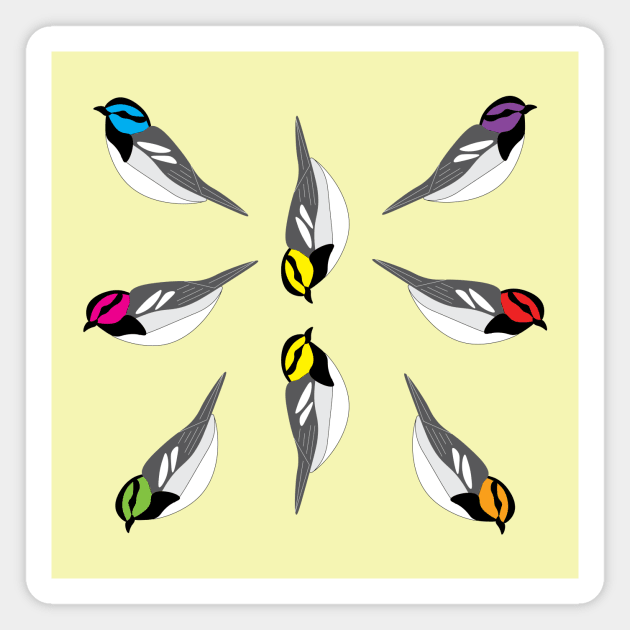 Color cheeked warblers Magnet by Feathered Finds